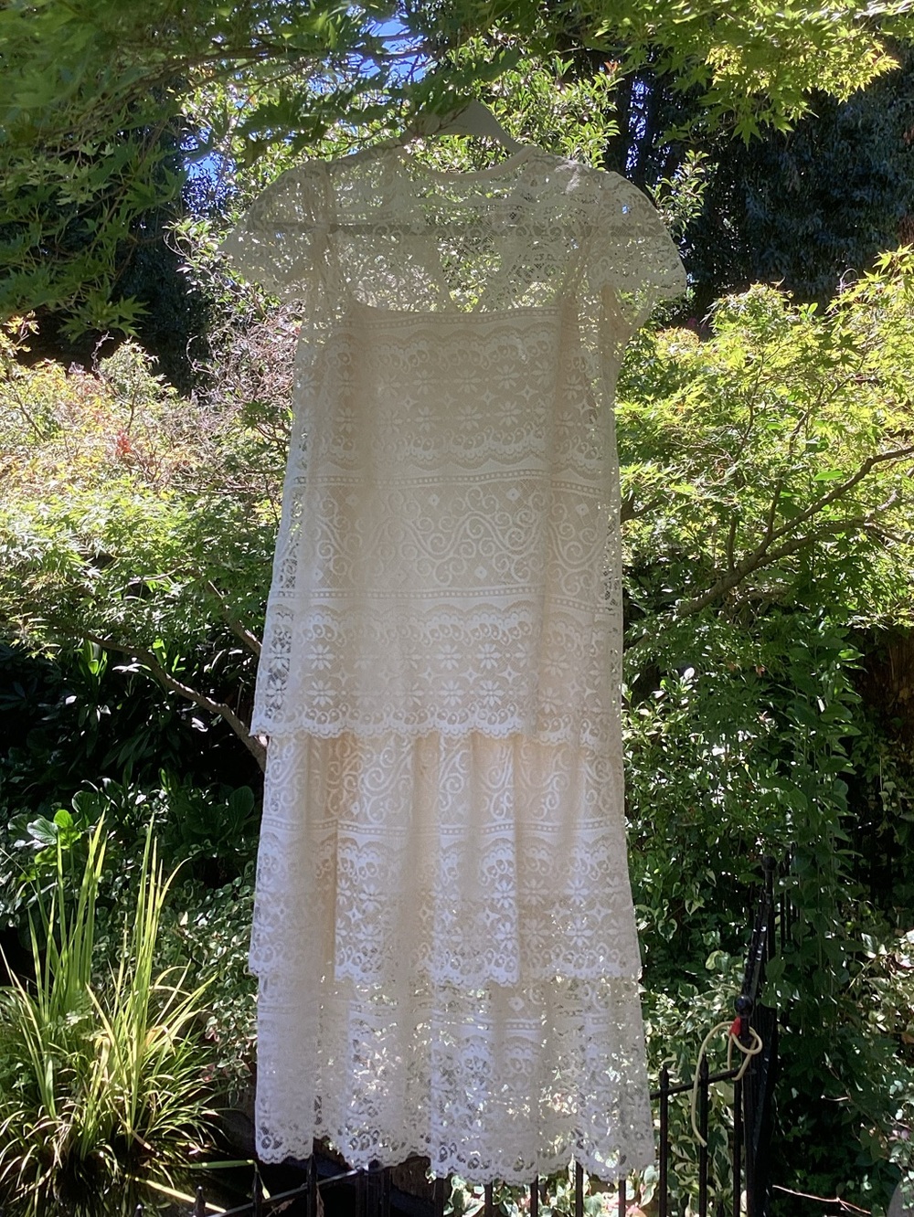 Vintage White Lace Slip Dress W/ Top by GlenRob